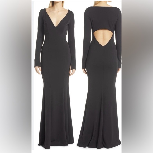Katie May Dresses & Skirts - Katie May Cleo Long Sleeve Cutout Back Gown NWT SIZE XS